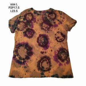 Hand-Dyed Tie-Dye Short Sleeve Tee - Size L